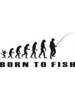 Bavlněné tričko s rybářským potiskem BORN TO FISH